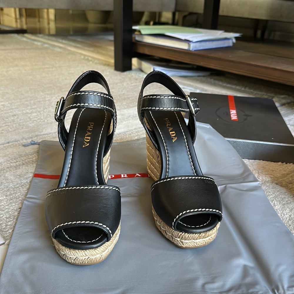 Authentic wedge Prada shoes